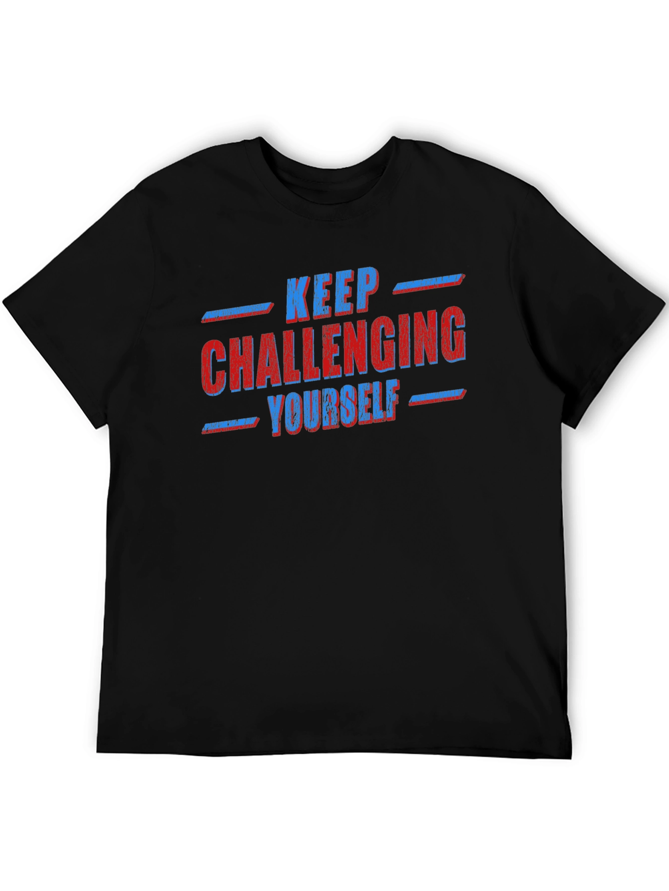 Black Keep Challenging Yourself Graphic Tee view 5