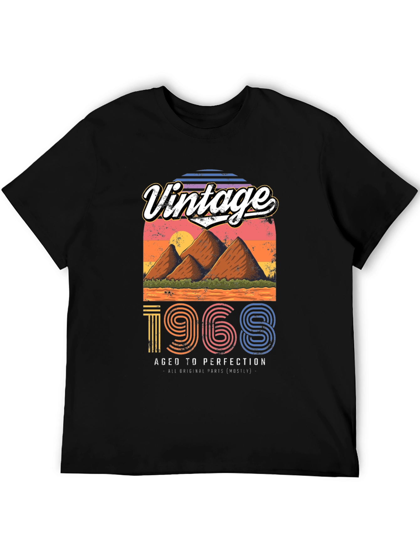 Black Vintage 1968 Aged to Perfection T-Shirt view 5