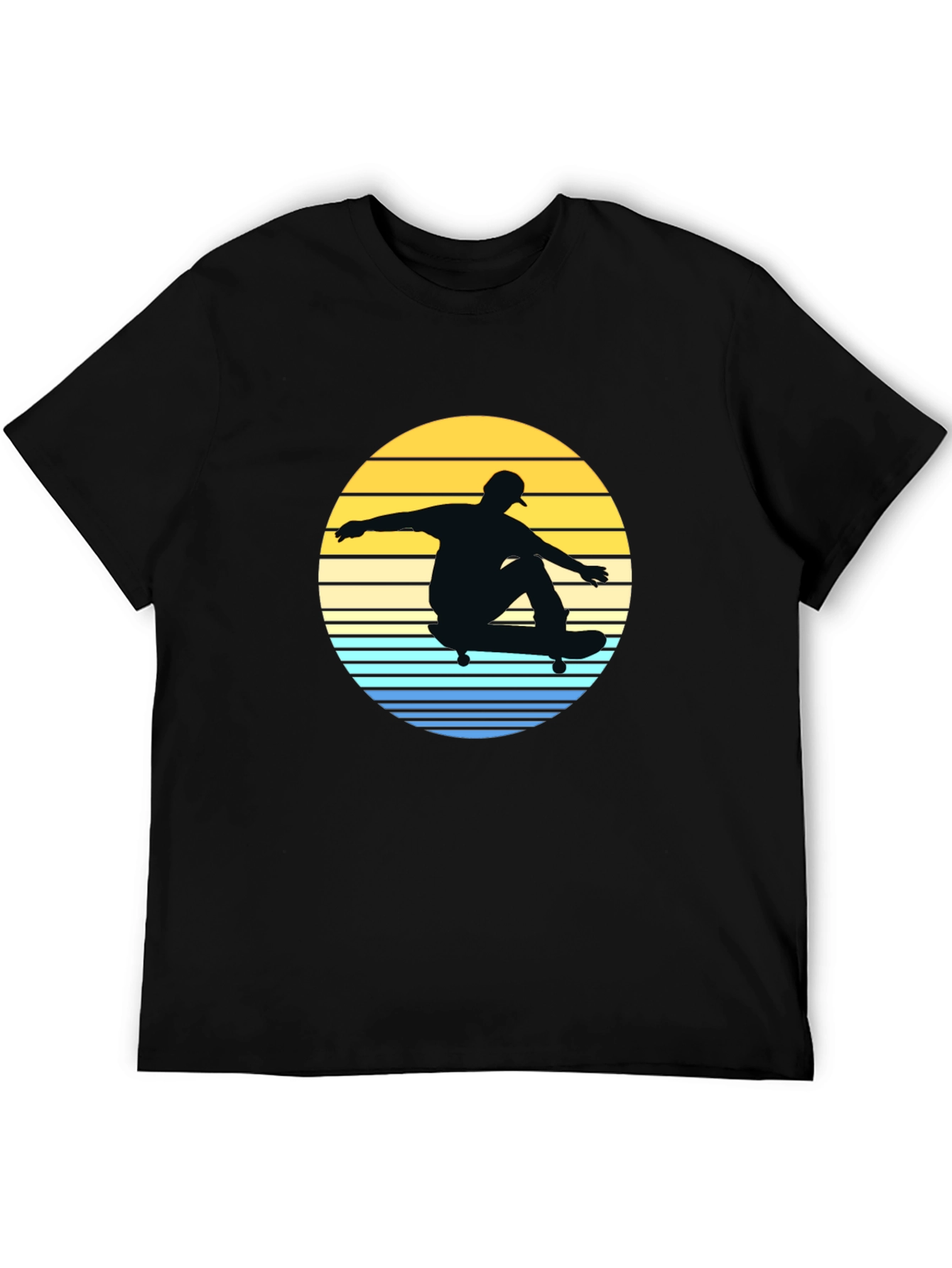 Black Skateboard Sunset Graphic Tee view 5