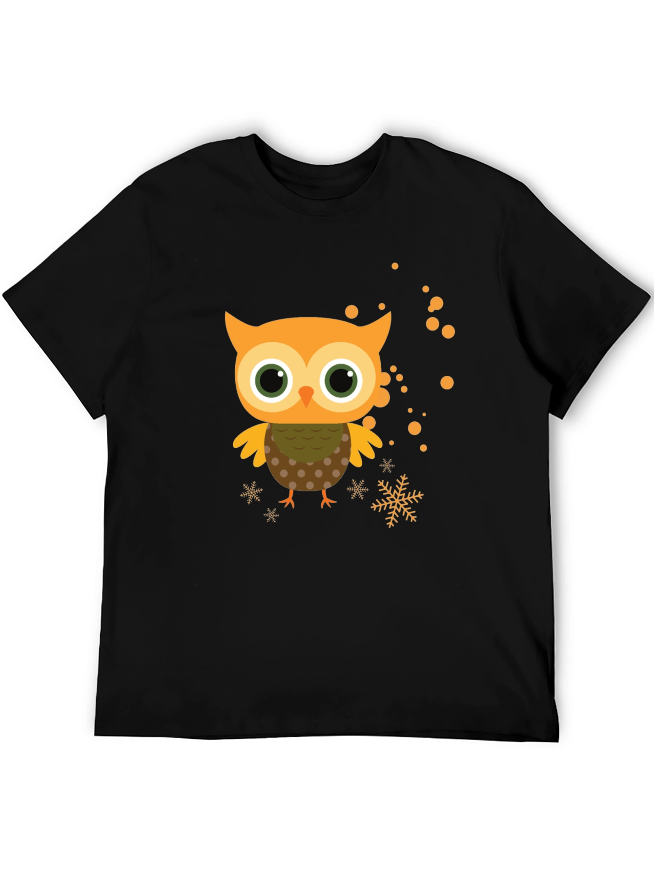 Black Cute Owl Graphic Tee - Black Short Sleeve Shirt view 5