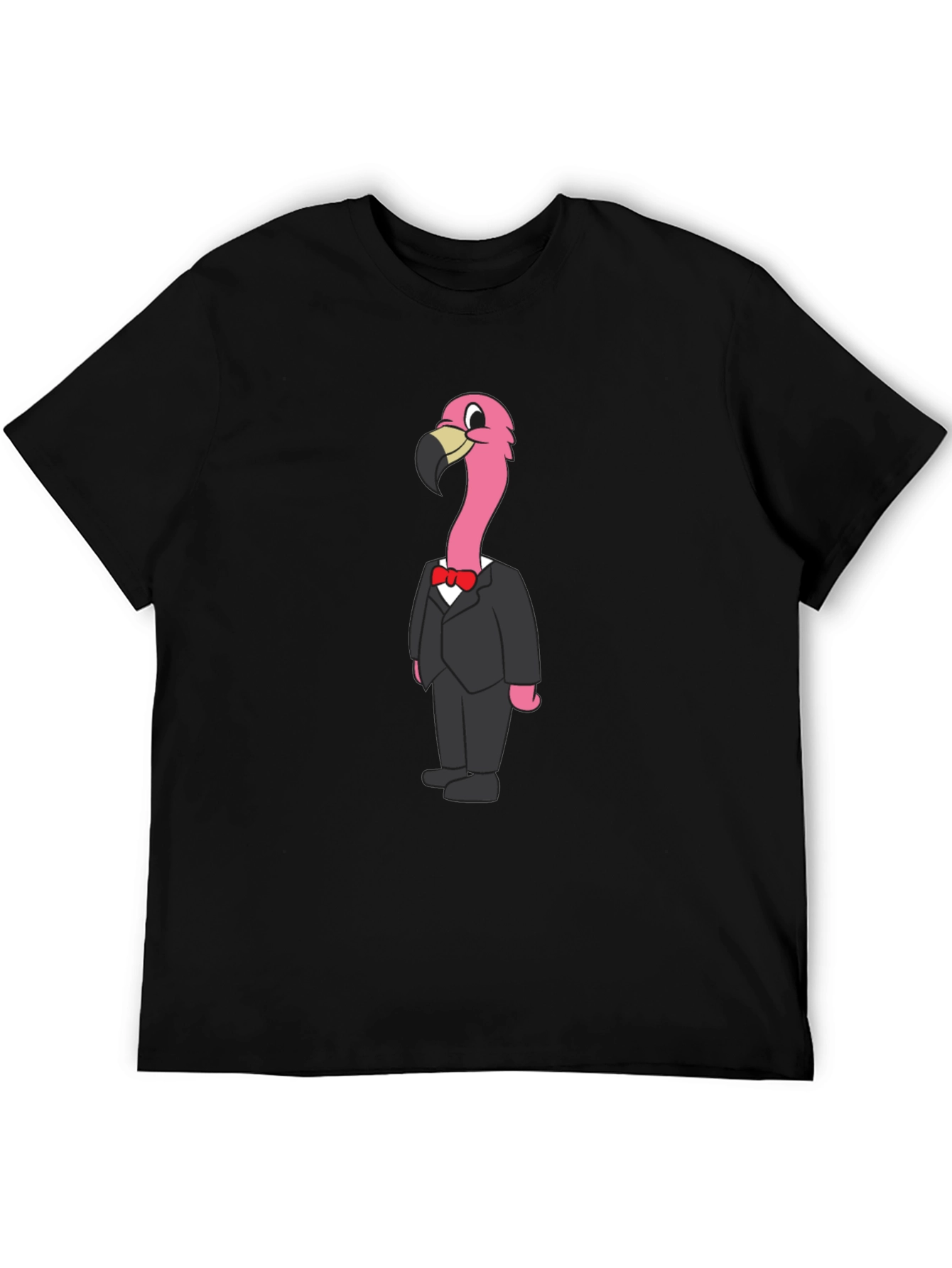 Black Flamingo in a Suit Graphic T-Shirt view 5