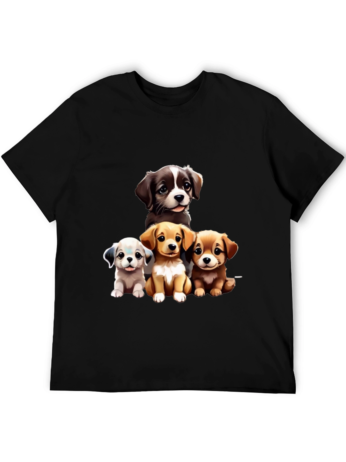 Black Puppy Pals Graphic Tee - Cute Dog Lover Shirt view 5