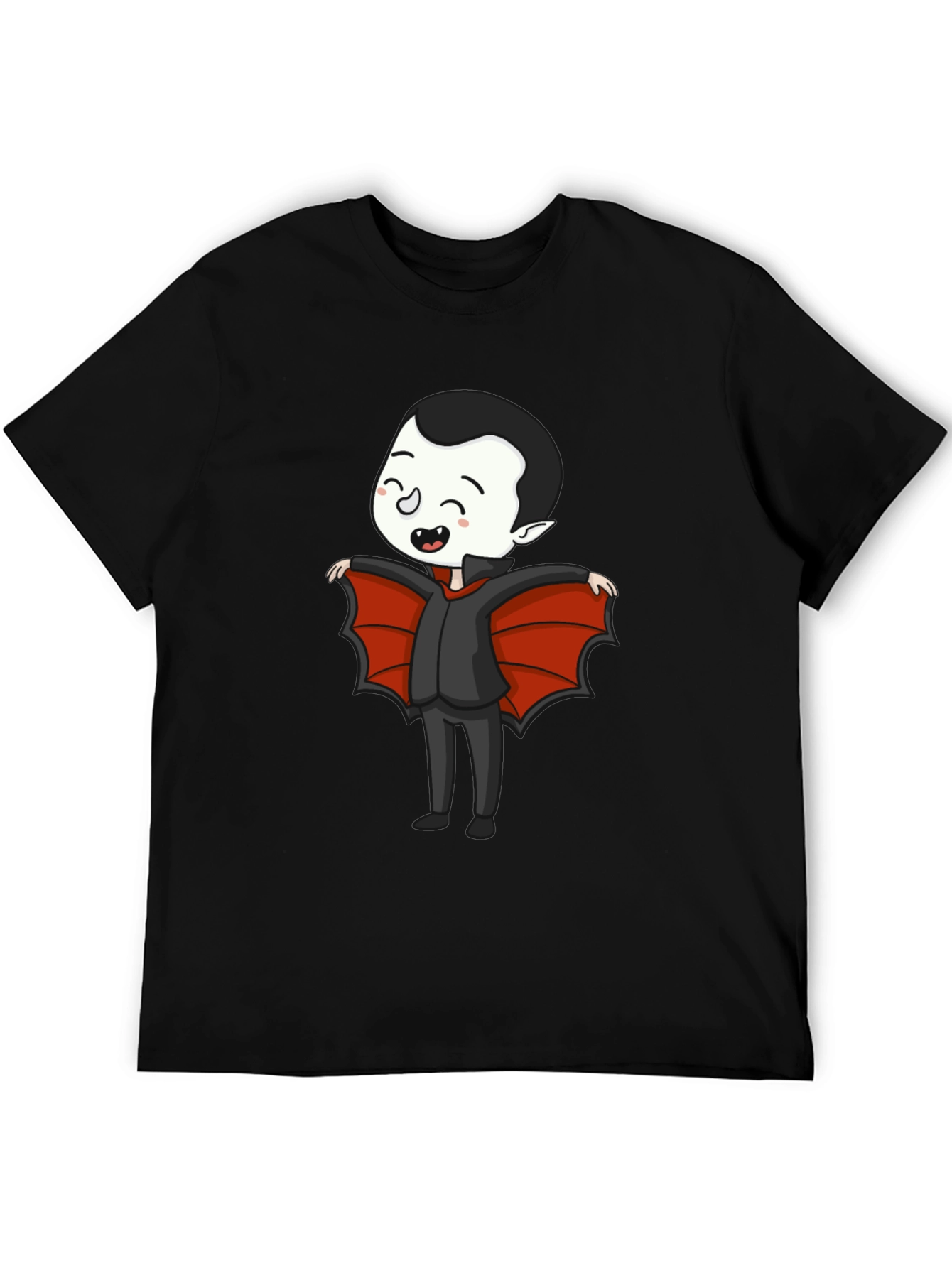 Black Cute Cartoon Vampire T-Shirt view 5