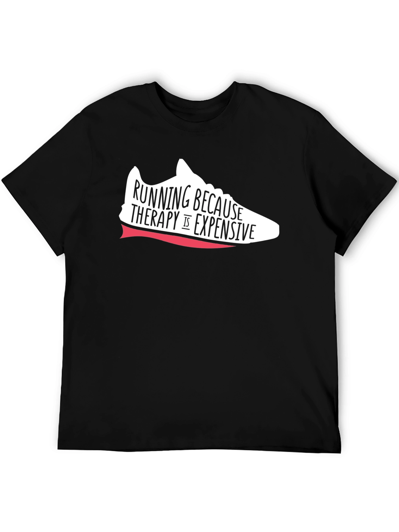 Black Running Therapy T-Shirt - Black view 5