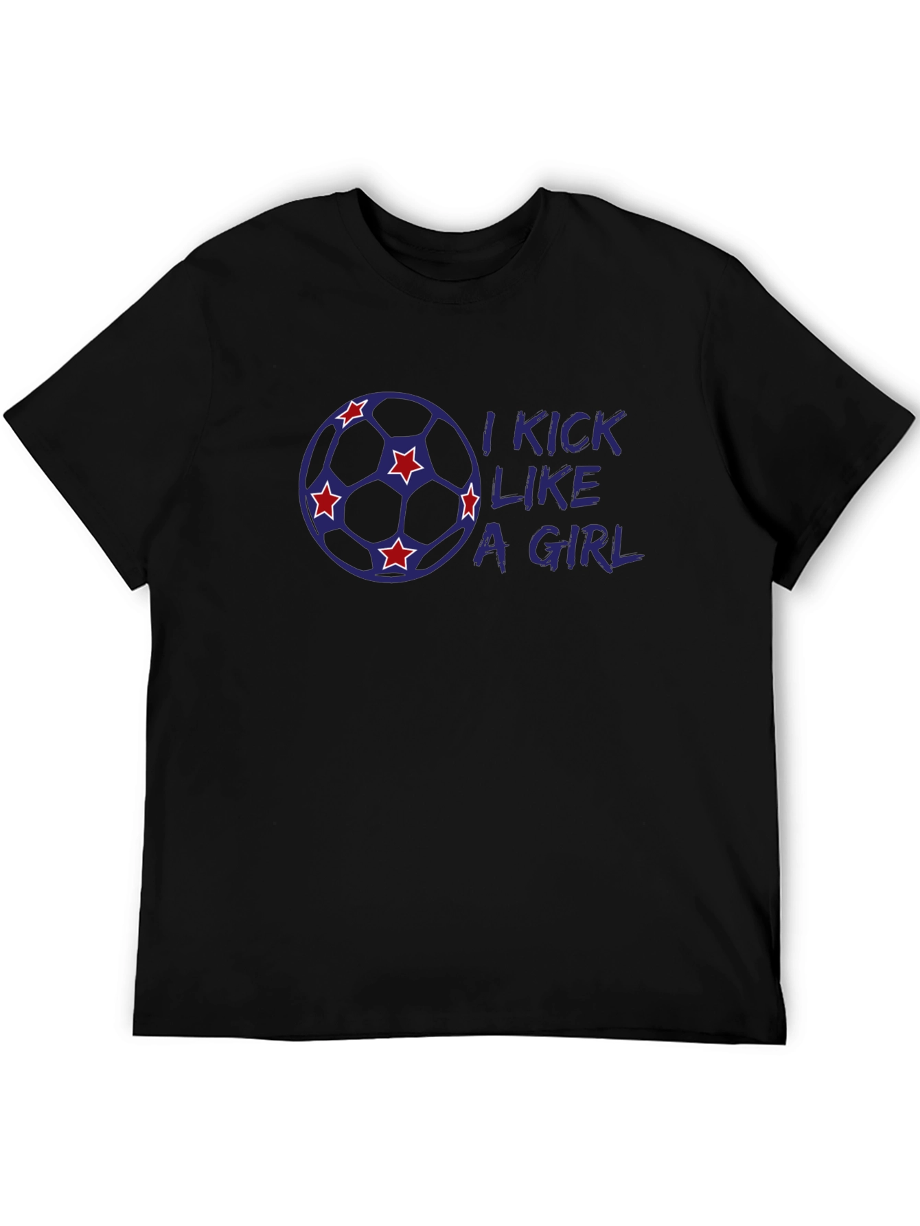 Black I Kick Like a Girl Soccer T-Shirt view 5