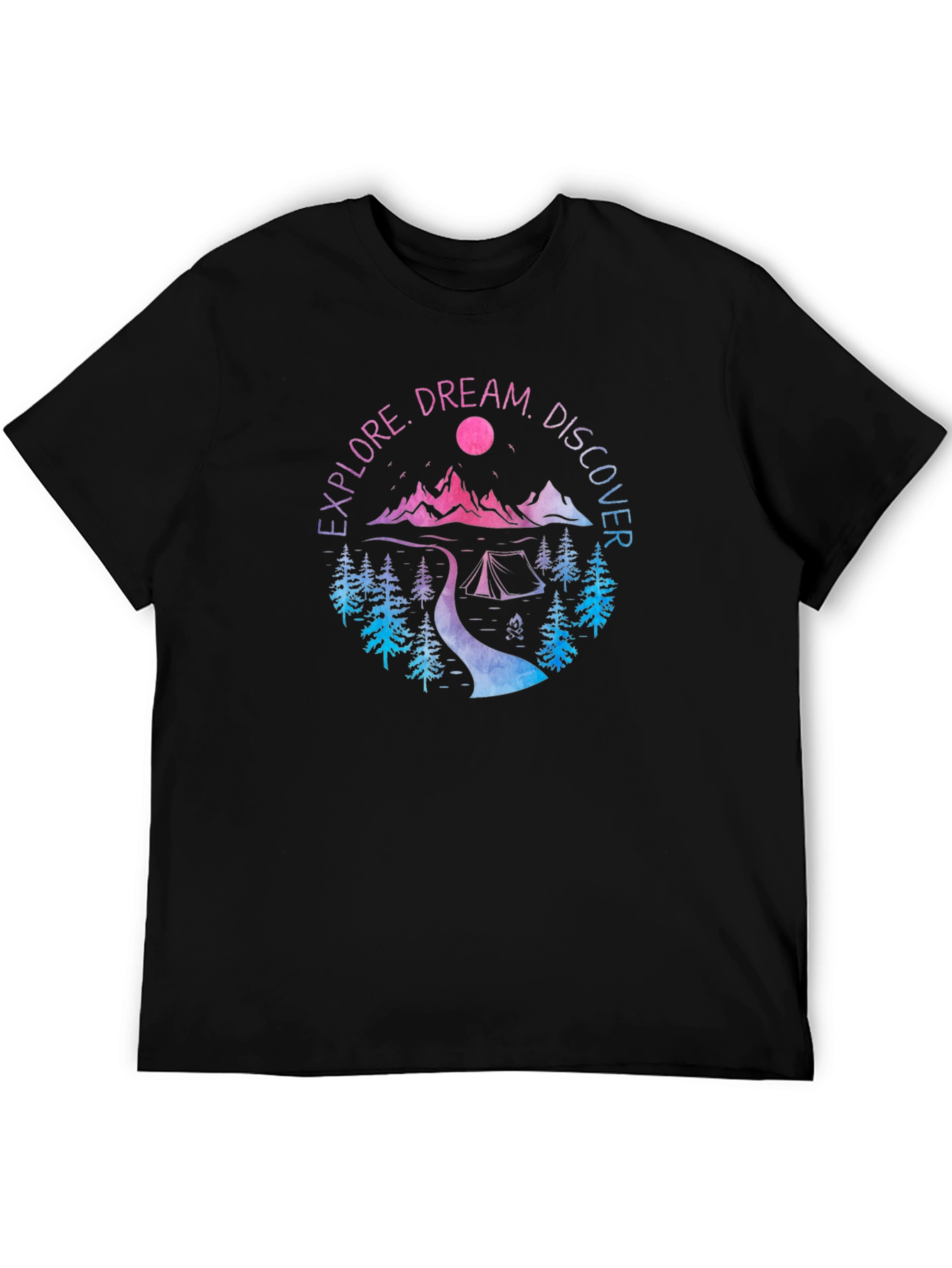 Black Explore Dream Discover Graphic Tee - Adventure Awaits! view 5