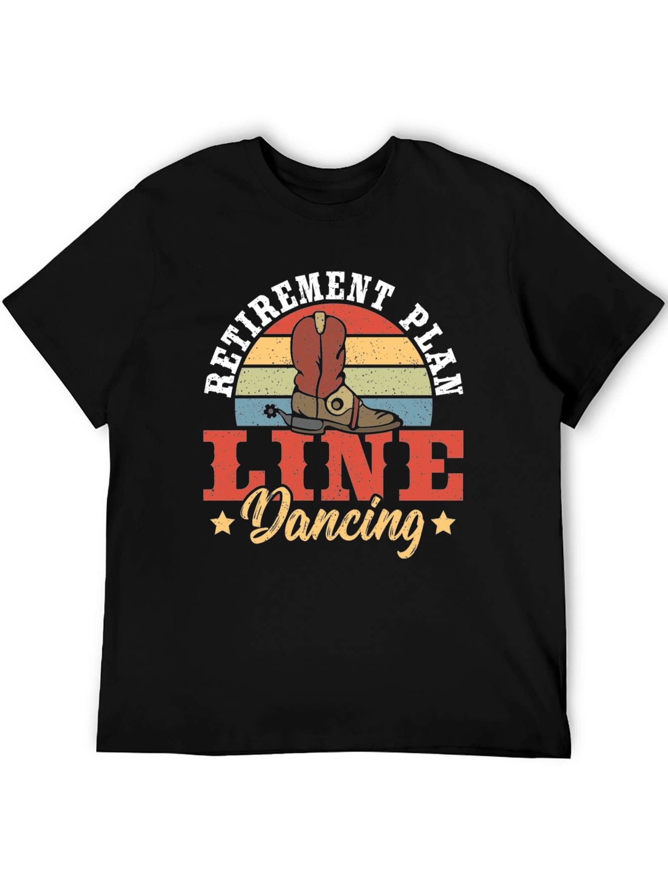 Black Retirement Plan Line Dancing T-Shirt view 5