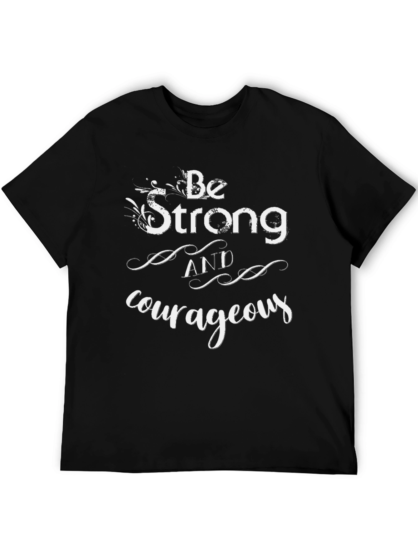 Black Be Strong & Courageous Black Graphic Tee view 5