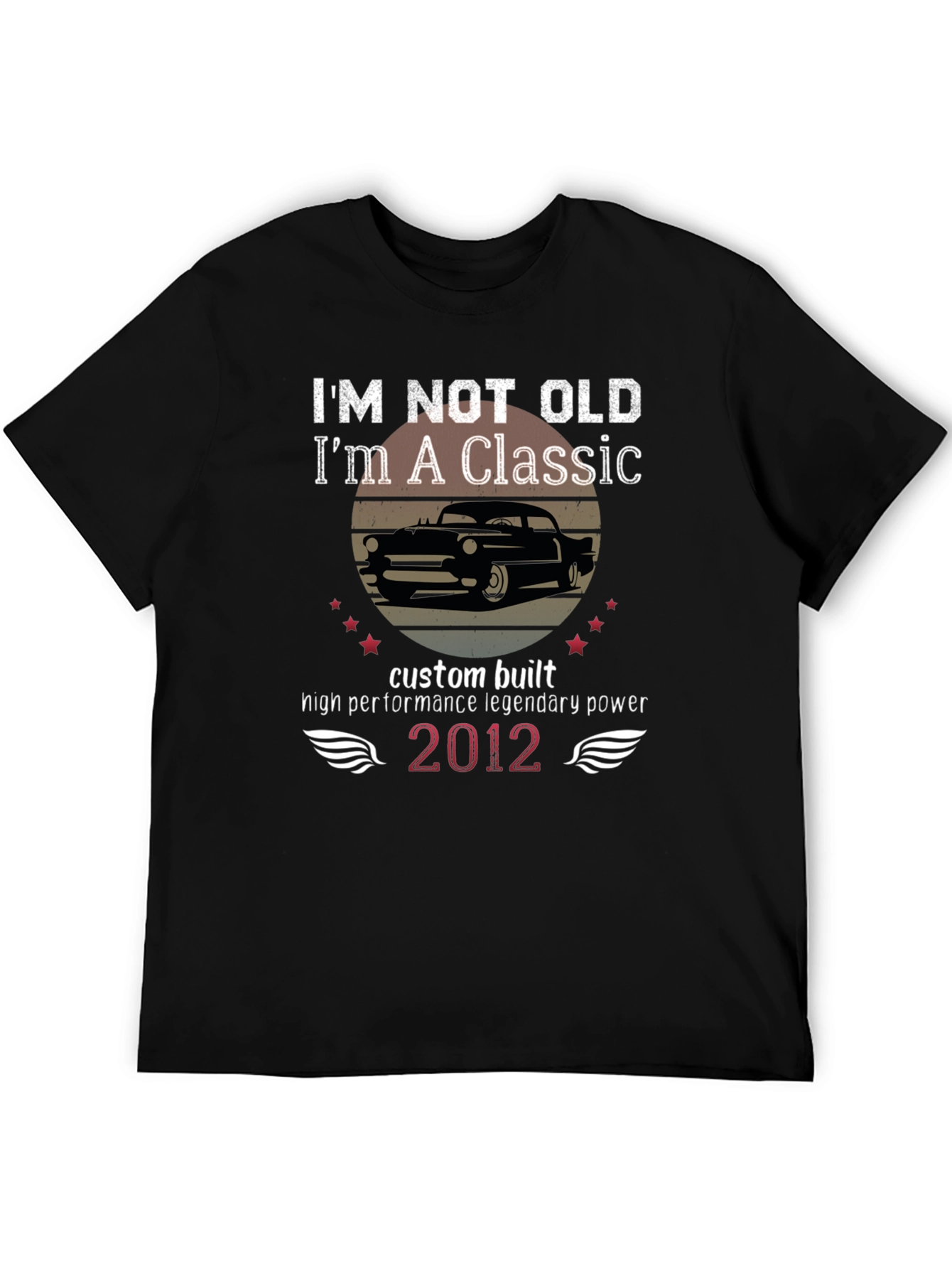 Black Classic Car Enthusiast T-Shirt - 'I'm Not Old' view 5