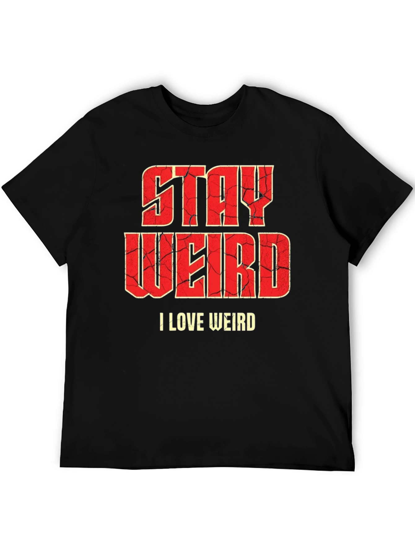 Black Stay Weird Graphic T-Shirt - Funny Slogan Tee view 5