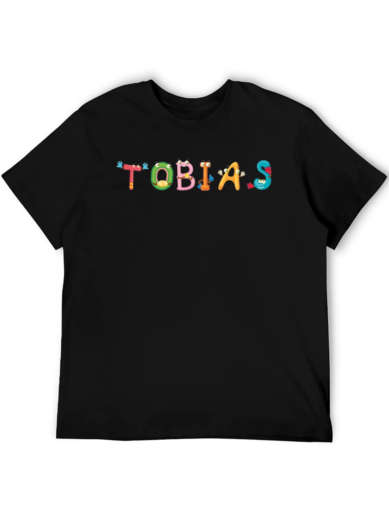 Black Tobias Cartoon Name Black Cotton Tee view 5