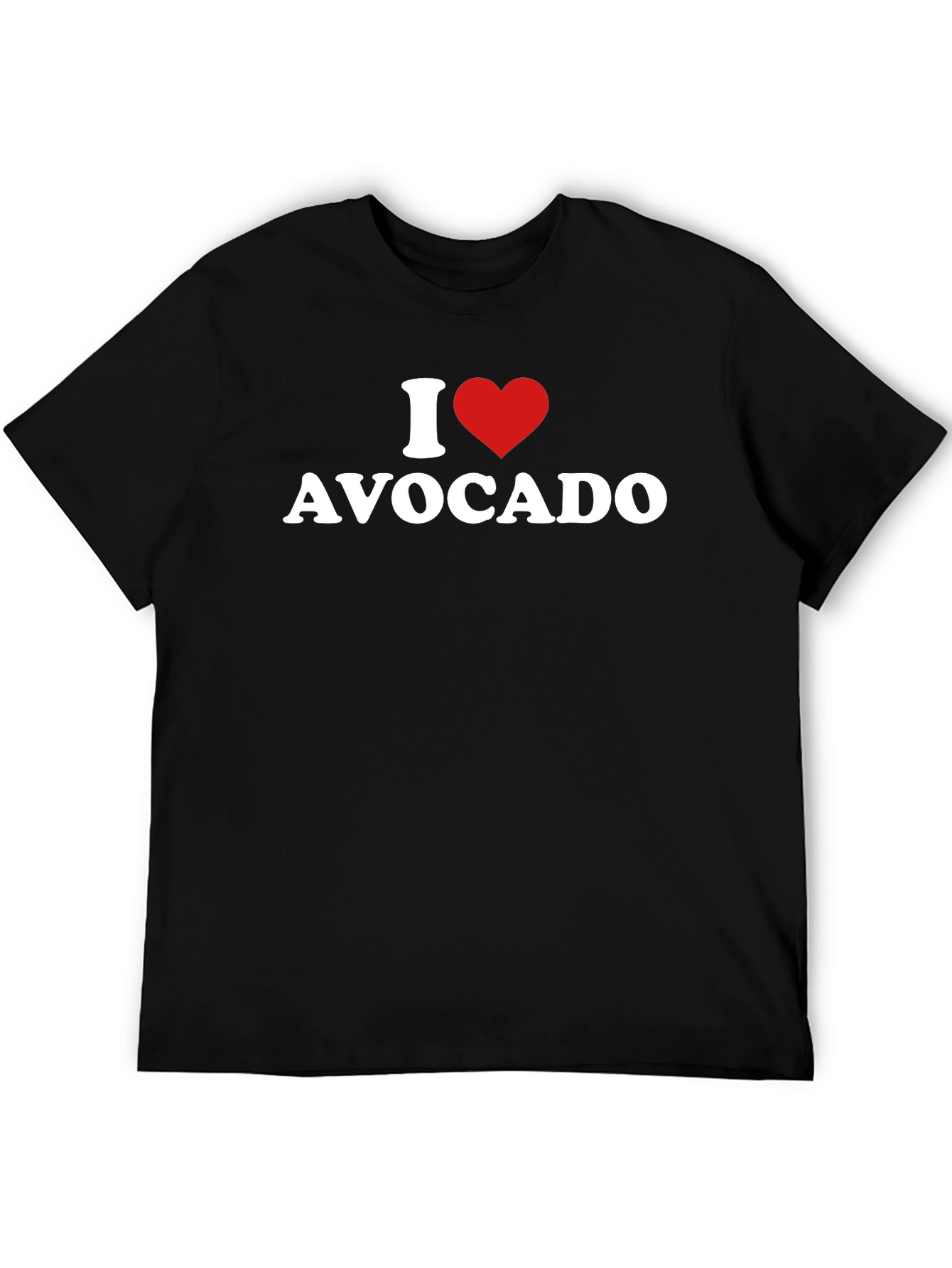 Black I Heart Avocado T-Shirt - Unisex Black Tee view 5