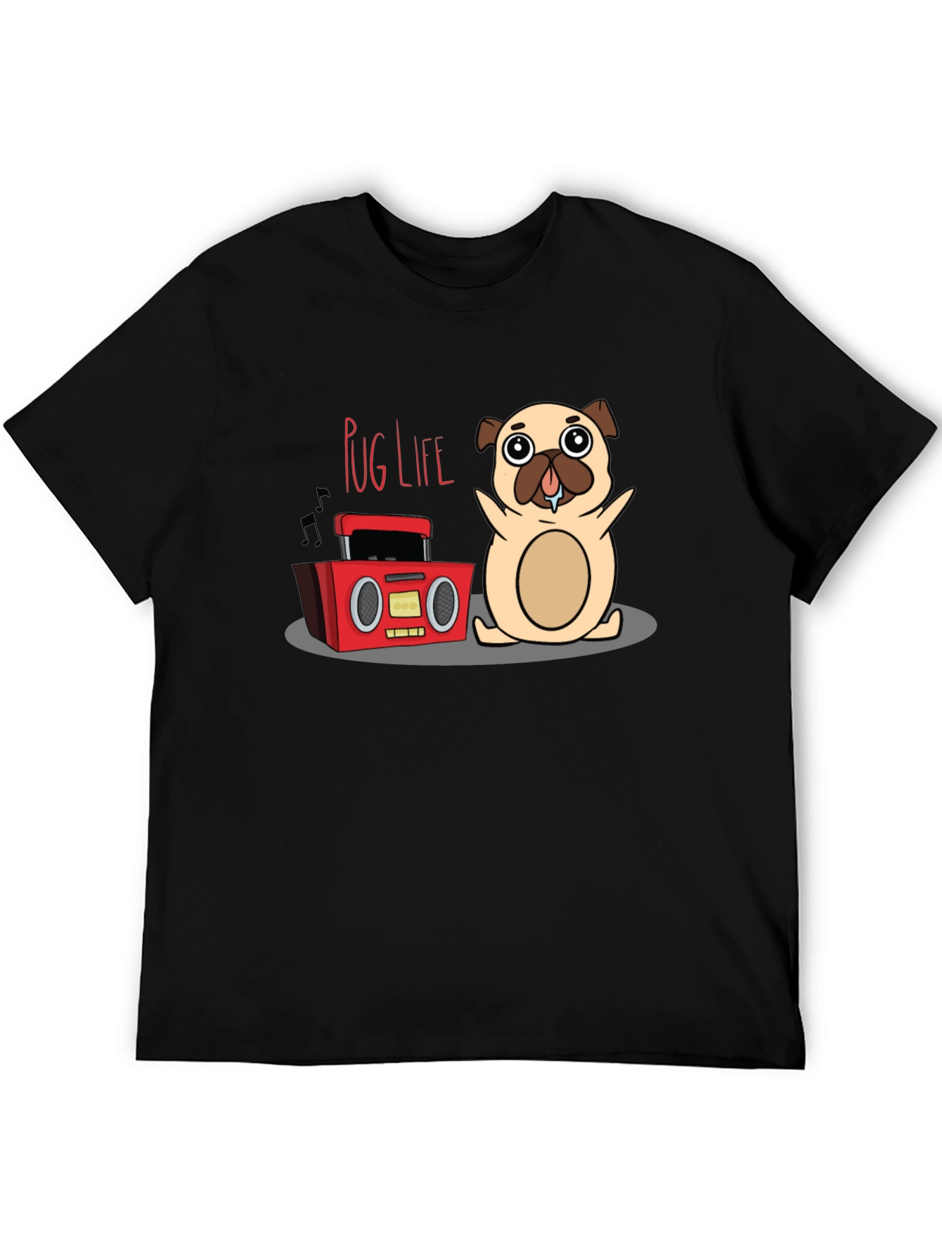 Black Pug Life Graphic Tee - Funny Dog T-Shirt view 5