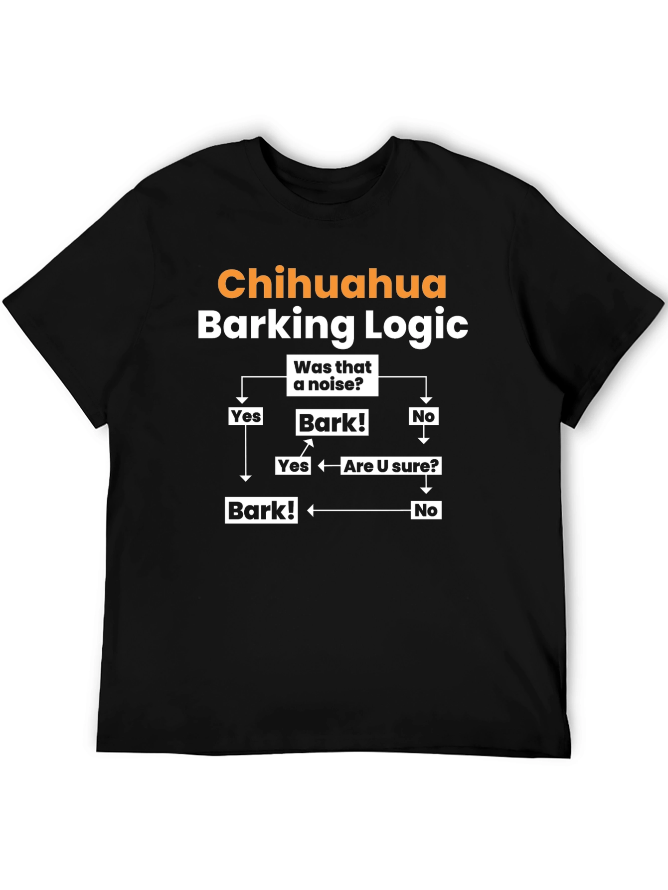 Black Chihuahua Barking Logic Graphic T-Shirt view 5