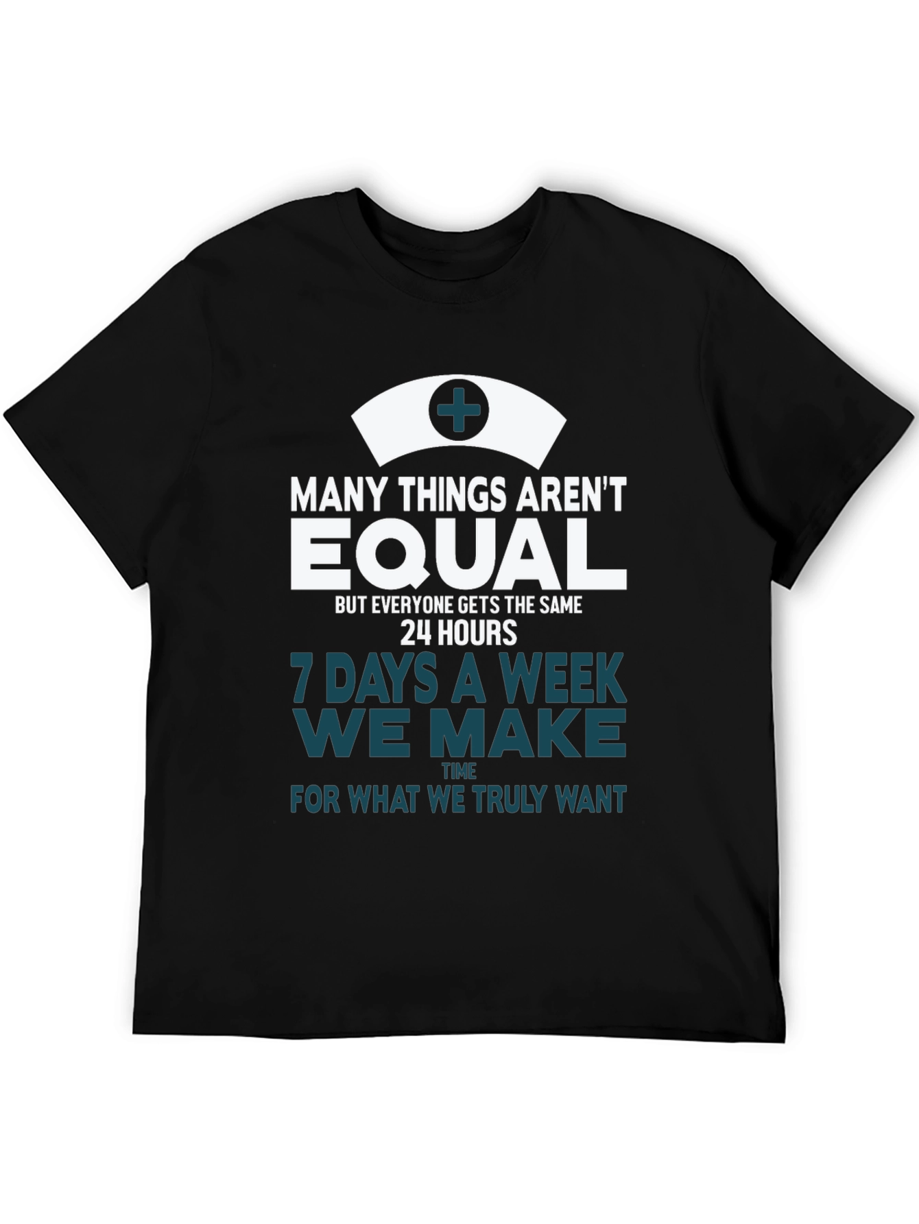 Black Nurse Life T-Shirt - Many Things Aren't Equal view 5