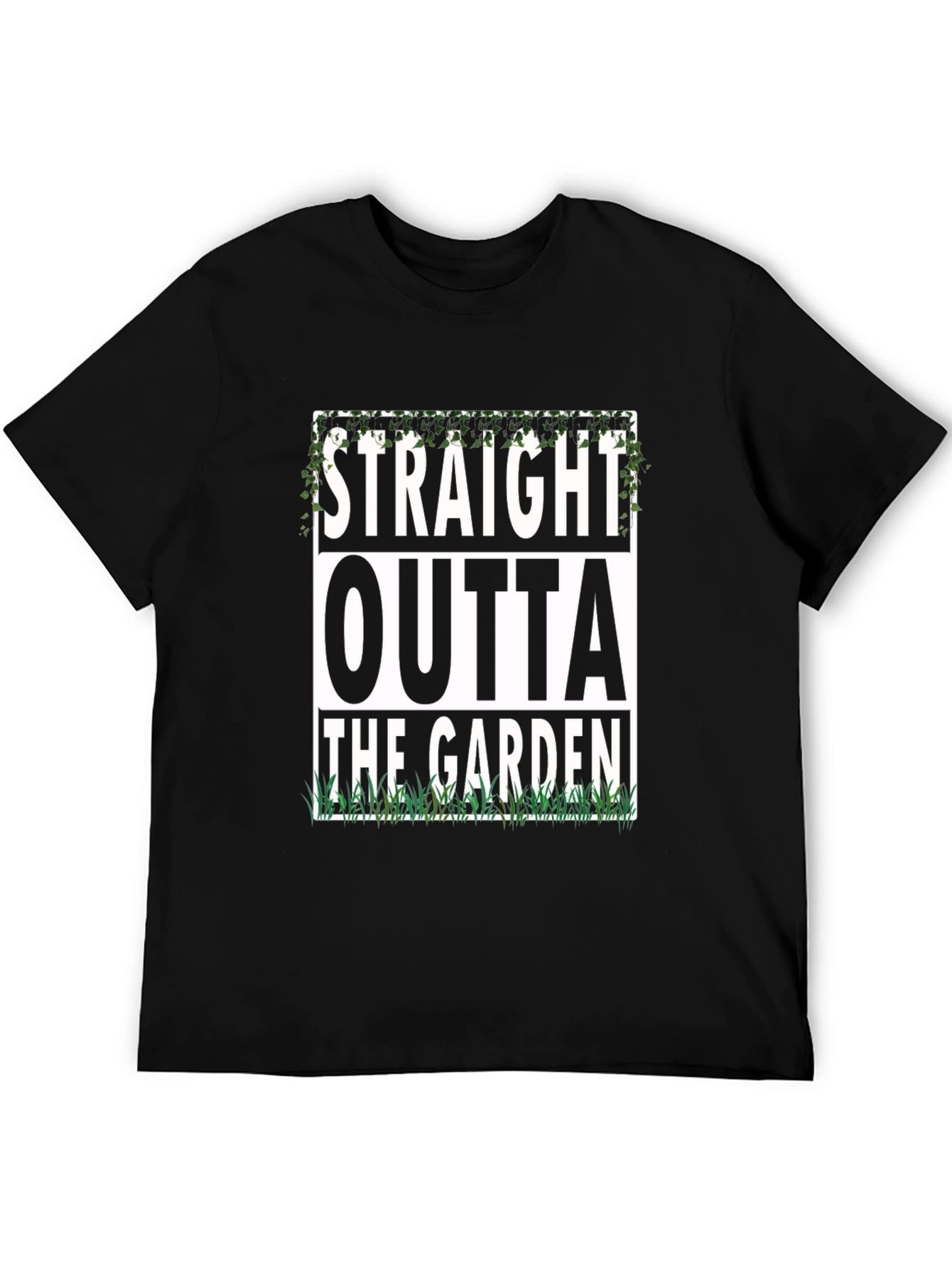 Black Straight Outta The Garden Funny T-Shirt view 5