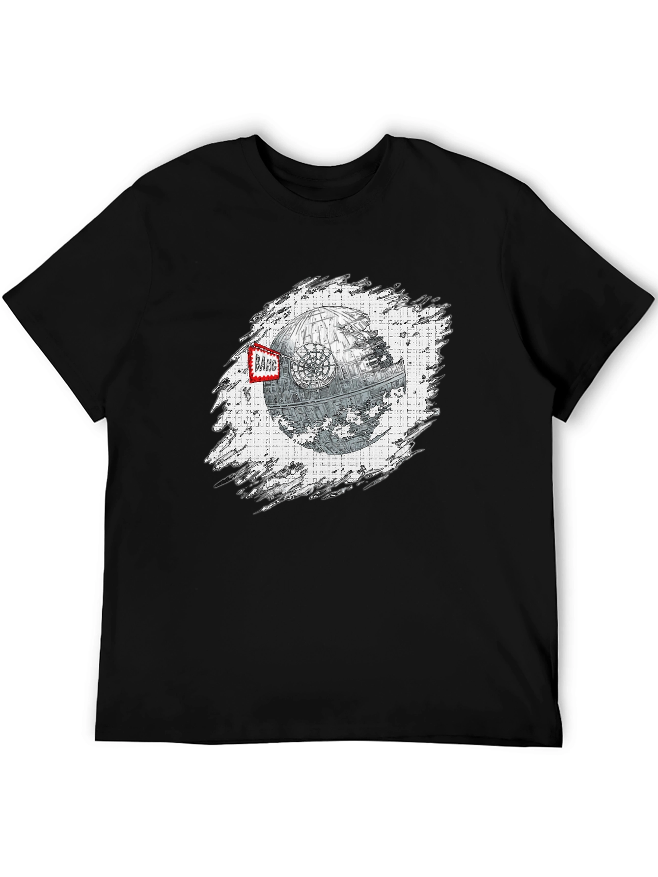 Black Death Star T-Shirt - Sci-Fi Graphic Tee view 5