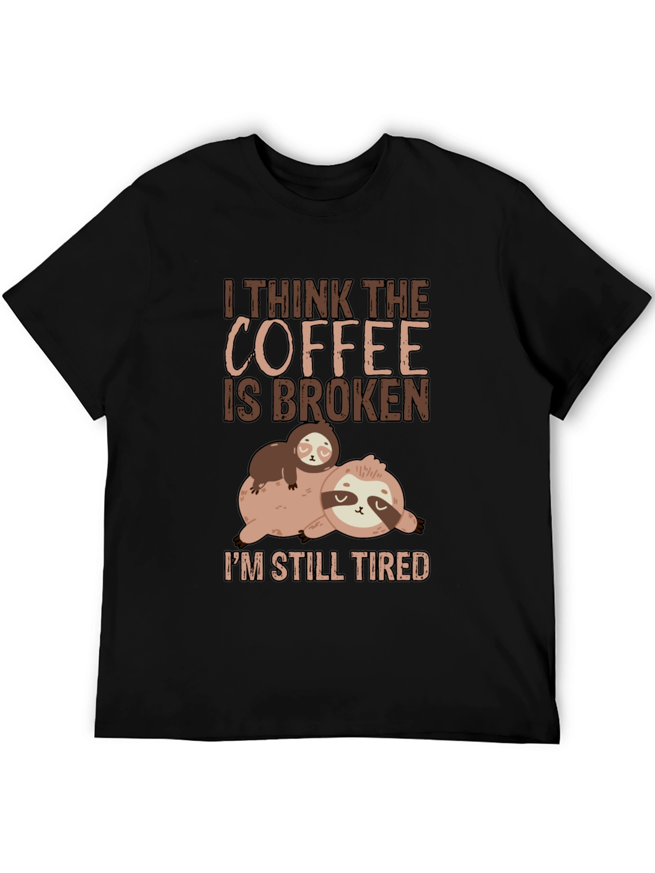 Black Coffee Broken Sloth Graphic Tee view 5