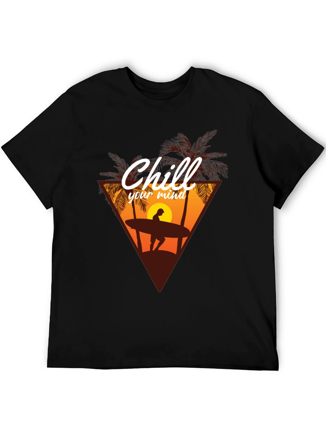 Black Chill Your Mind T-Shirt - Surfer Graphic Tee view 5
