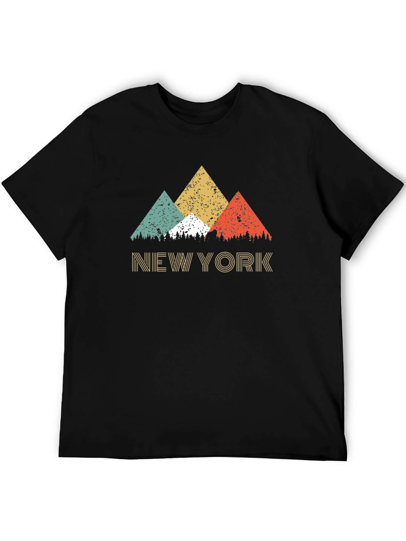Black Retro New York Mountain Graphic Tee view 5