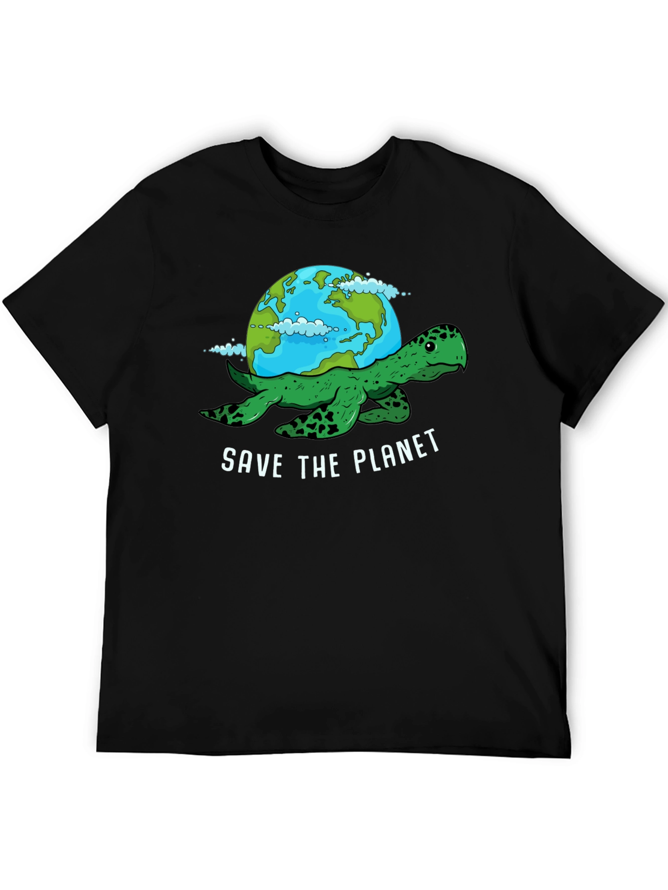 Black Save the Planet Turtle Graphic Tee view 5