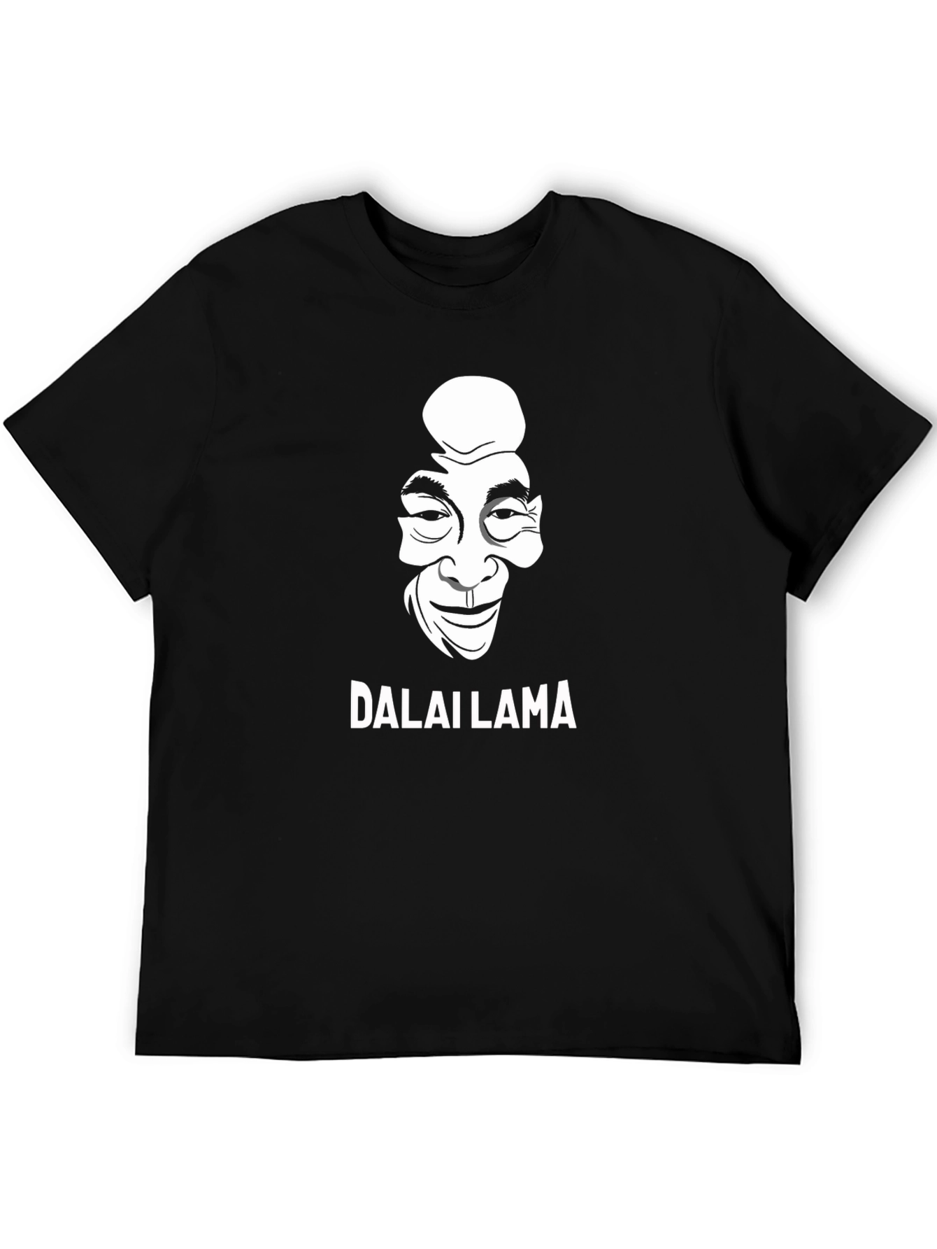 Black Dalai Lama Graphic Print Black T-Shirt view 5