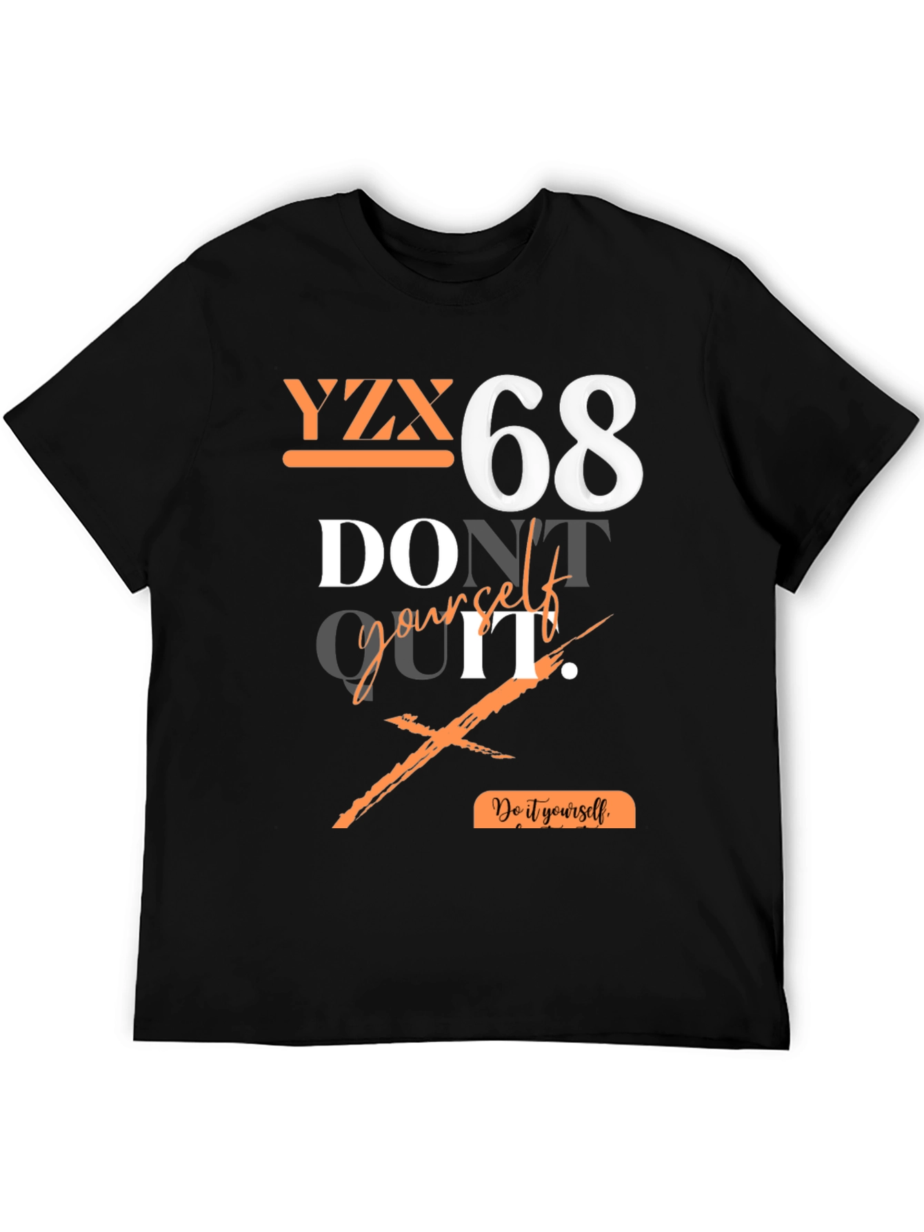 Black YZX 68 Graphic Print T-Shirt - Do It Yourself view 5