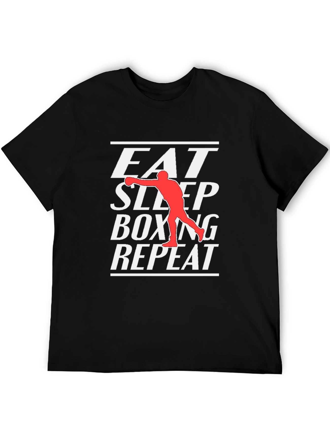 Black Eat Sleep Boxing Repeat Graphic T-Shirt view 5