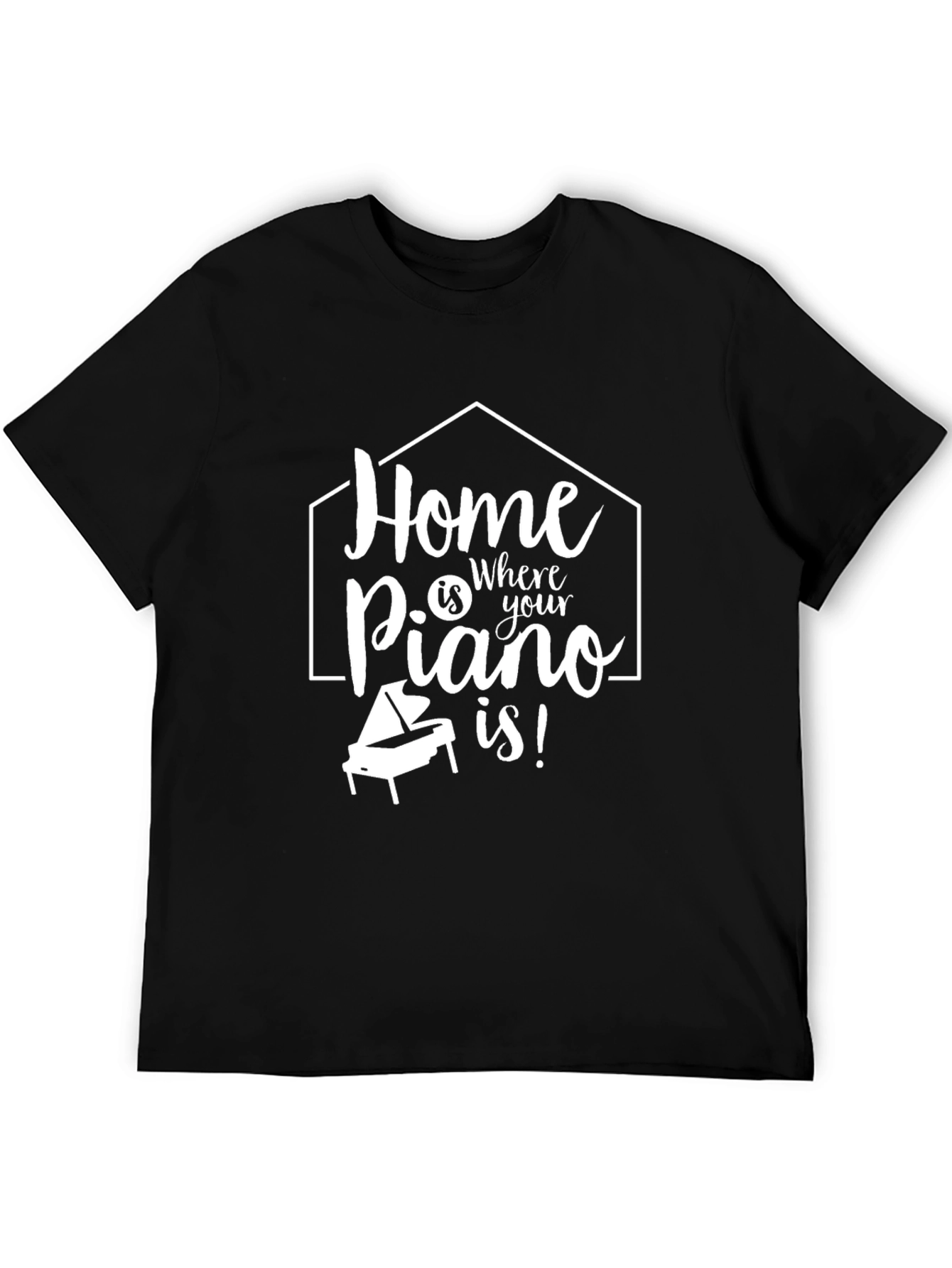 Black Home is Where Your Piano Is Black T-Shirt view 5