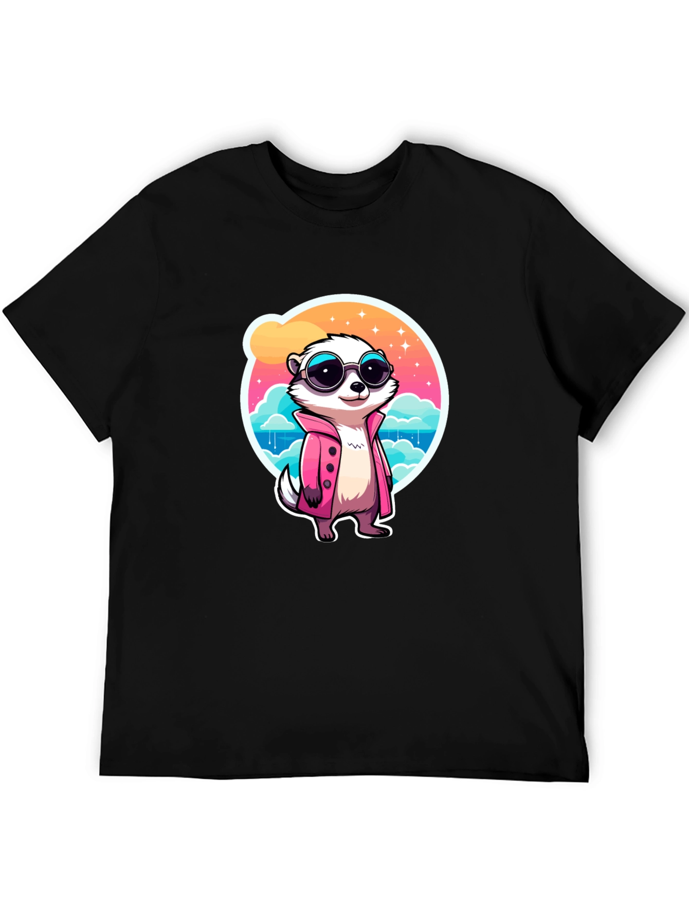 Black Cool Meerkat Graphic Tee view 5