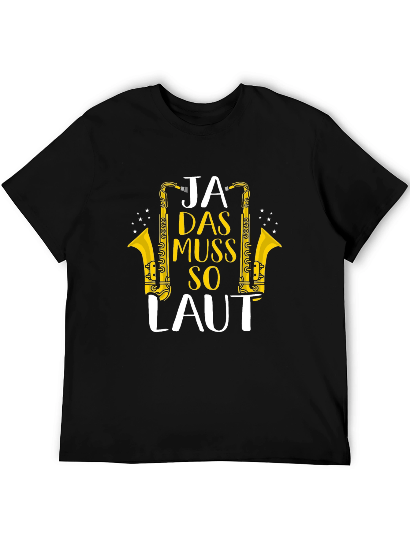 Black Ja Das Muss So Laut Saxophone T-Shirt view 5