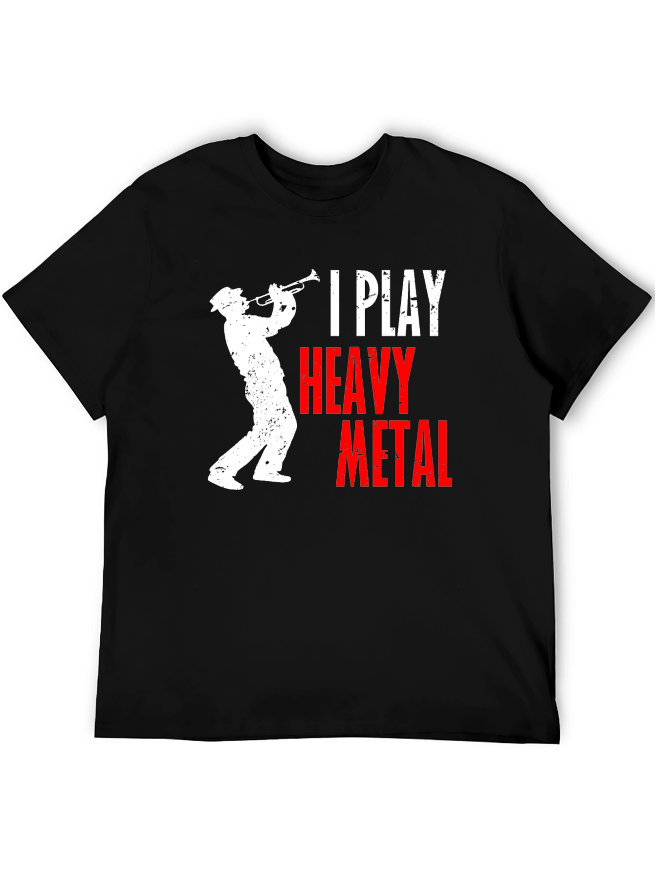 Black I Play Heavy Metal T-Shirt - Musician Humor Tee view 5
