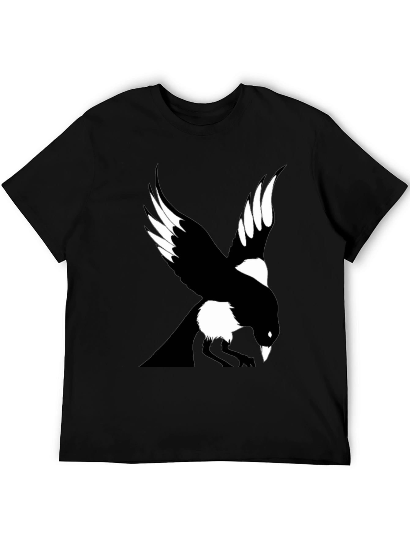 Black Raven Graphic Tee - Men's Black Crew Neck T-Shirt view 5