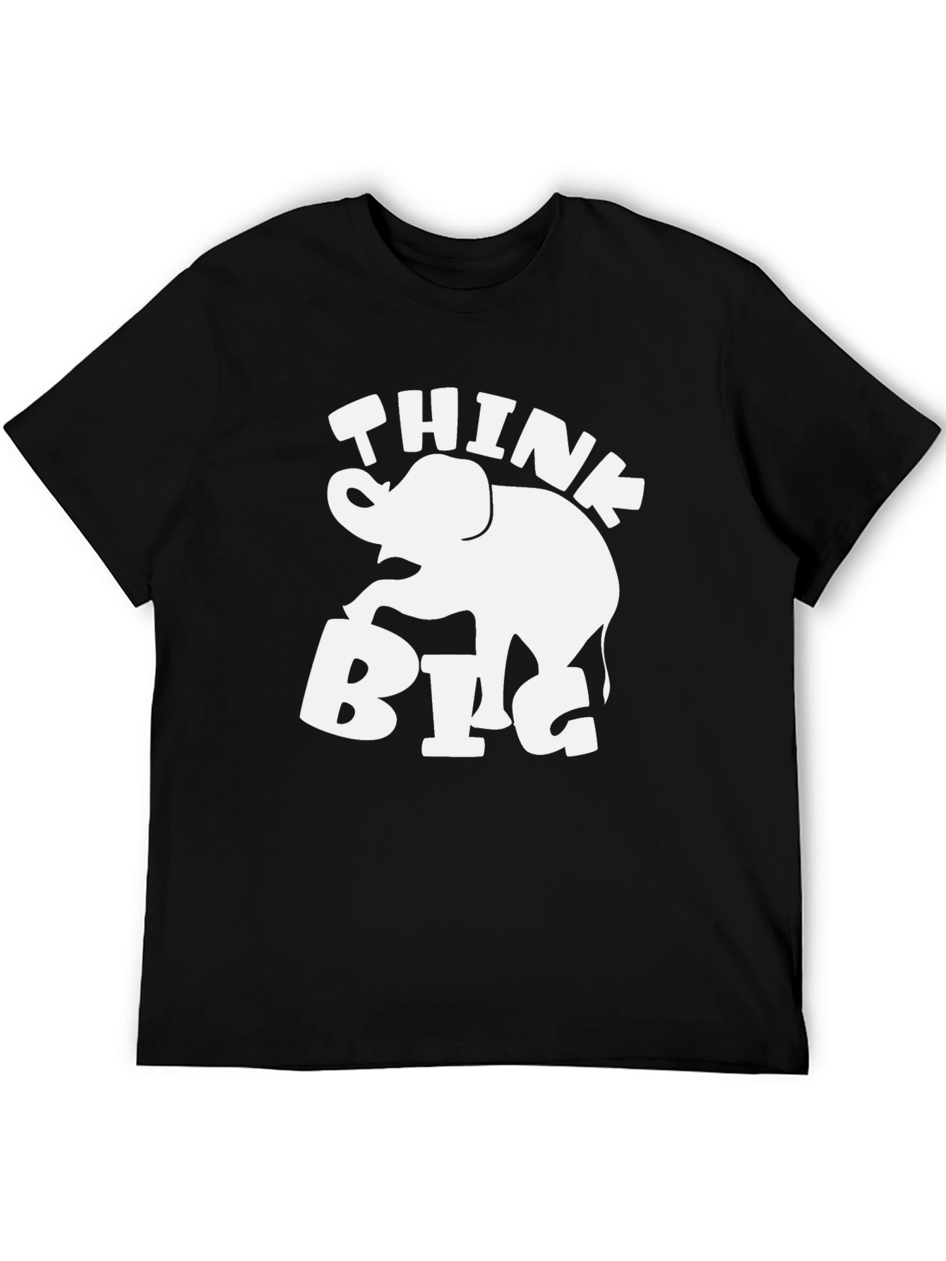 Black Think Big Elephant Graphic T-Shirt view 5