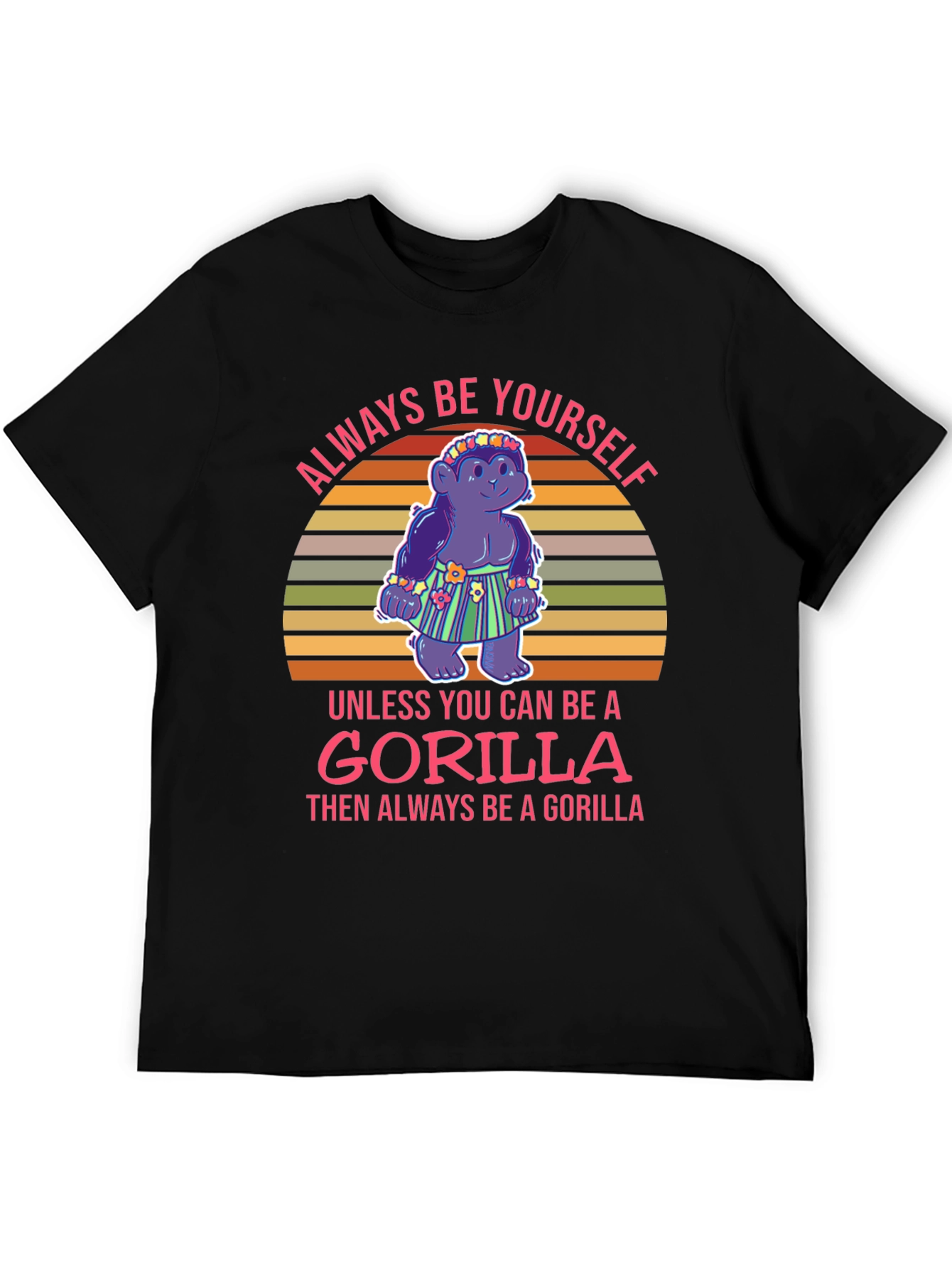 Black Always Be Yourself Gorilla T-Shirt view 5