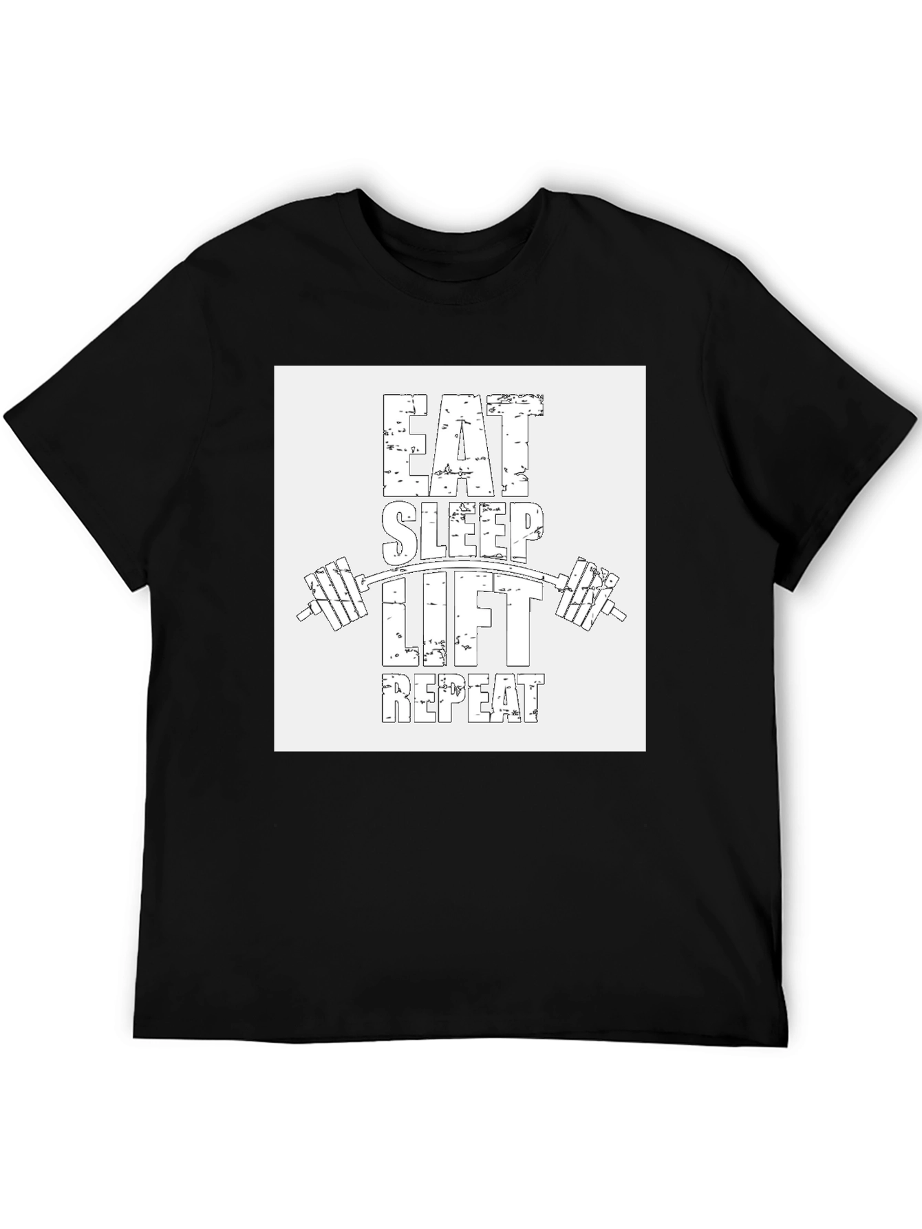 Black Eat Sleep Lift Repeat Black T-Shirt view 5
