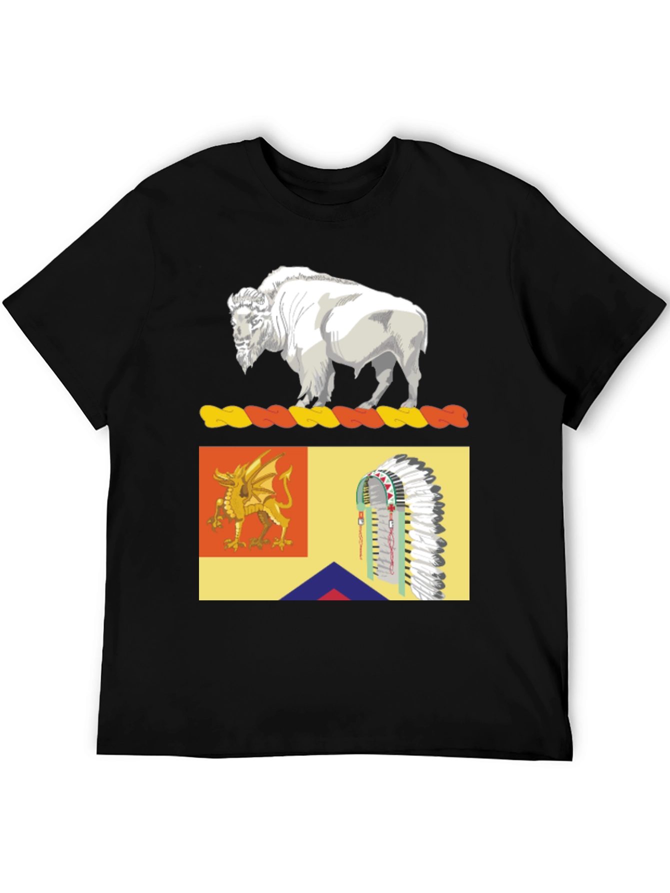 Black Buffalo, Dragon, & Headdress Graphic Tee view 5
