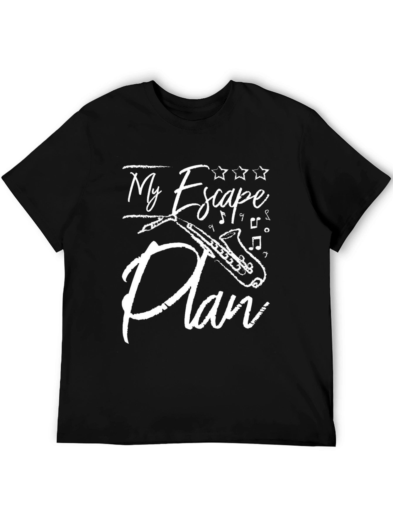 Black My Escape Plan Saxophone Graphic T-Shirt view 5
