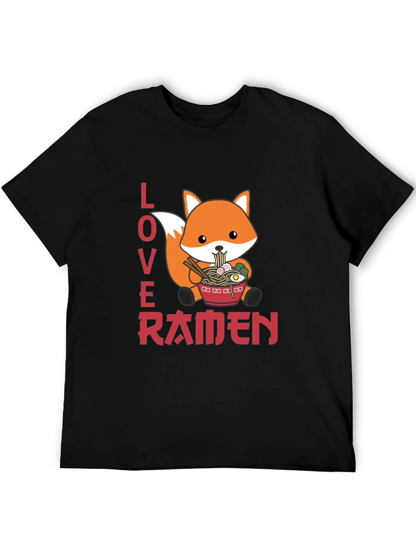 Black Fox Ramen Lover Graphic T-Shirt view 5