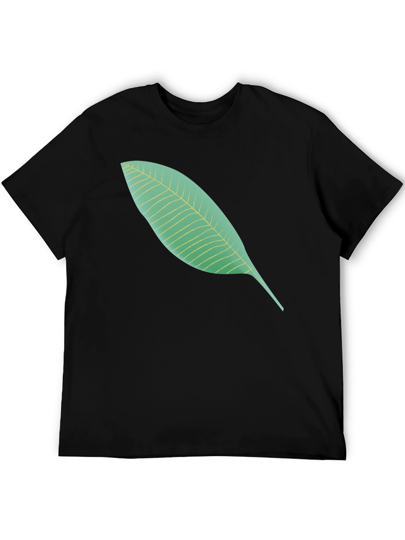 Black Leaf Graphic Black T-Shirt - Casual Style view 5