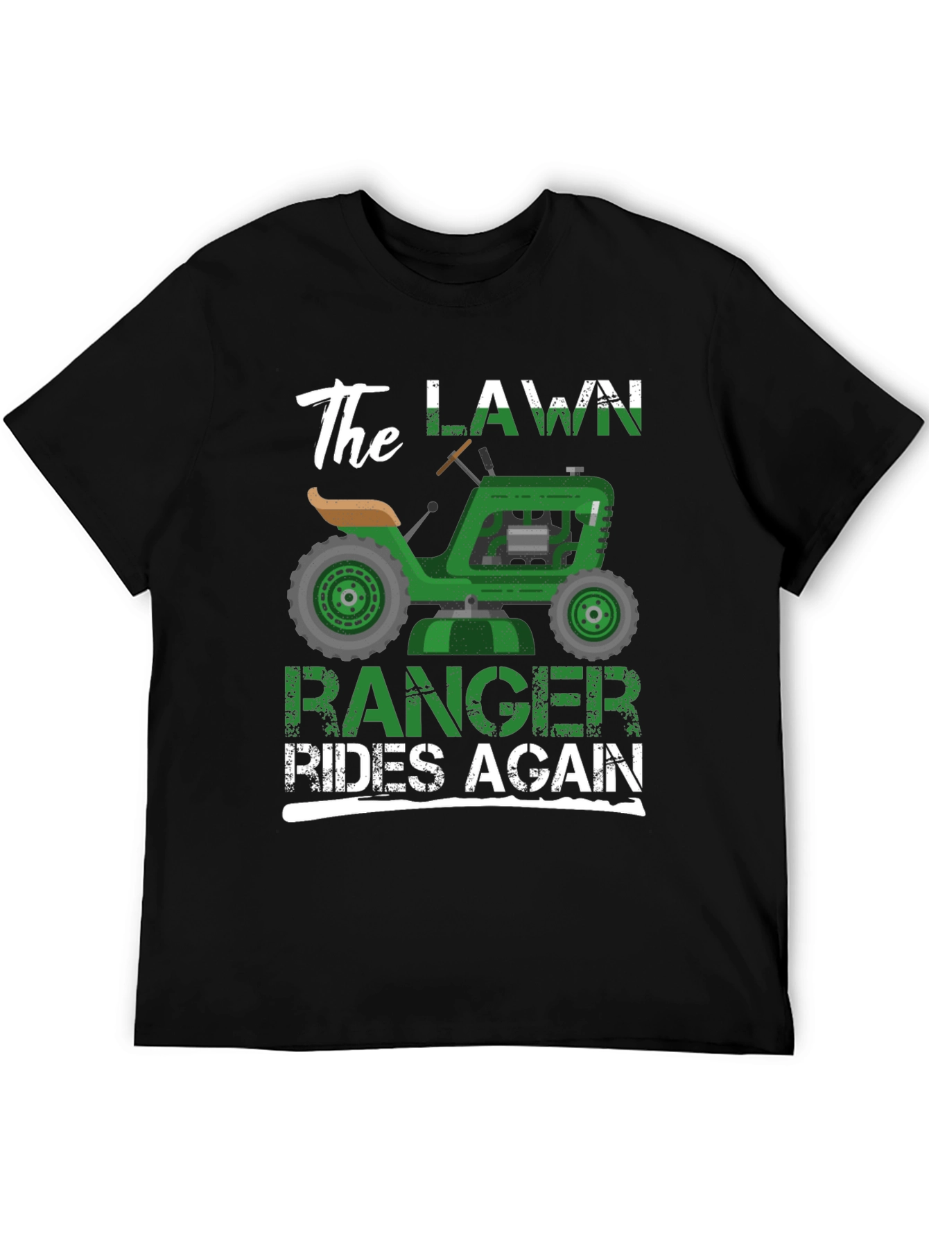 Black The Lawn Ranger Rides Again - Funny T-Shirt view 5