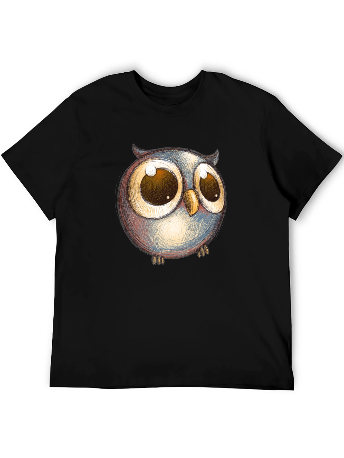 Black Owl Graphic Print Black T-Shirt view 5