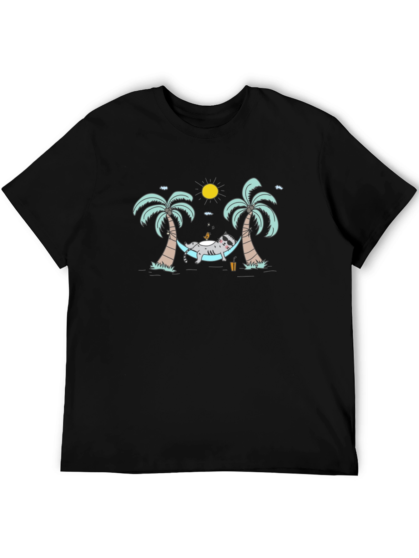 Black Relaxing Raccoon T-Shirt view 5