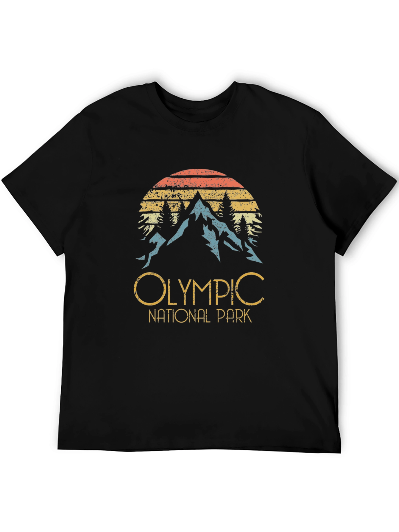 Black Olympic National Park Retro Graphic Tee view 5