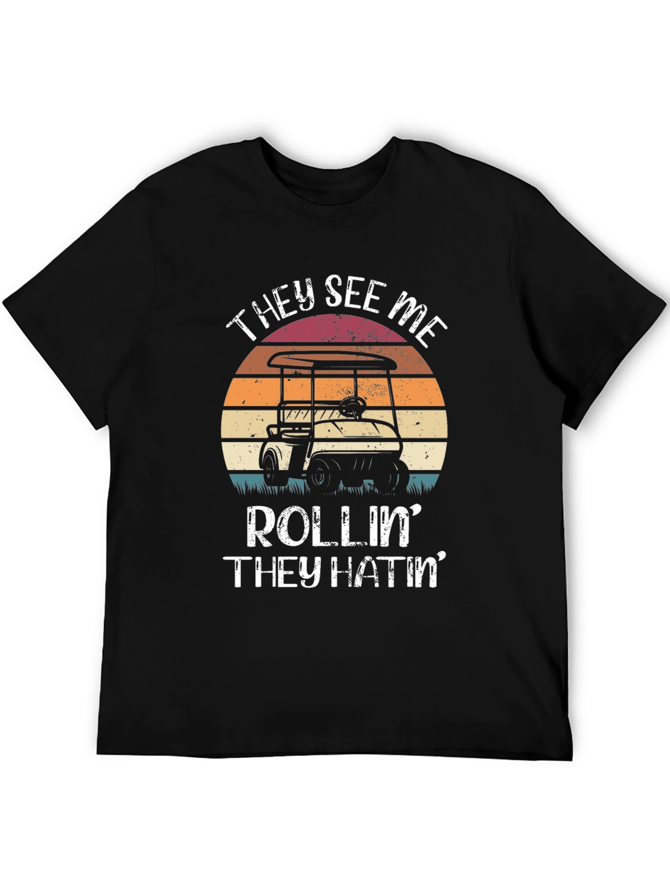 Black They See Me Rollin' T-Shirt view 5