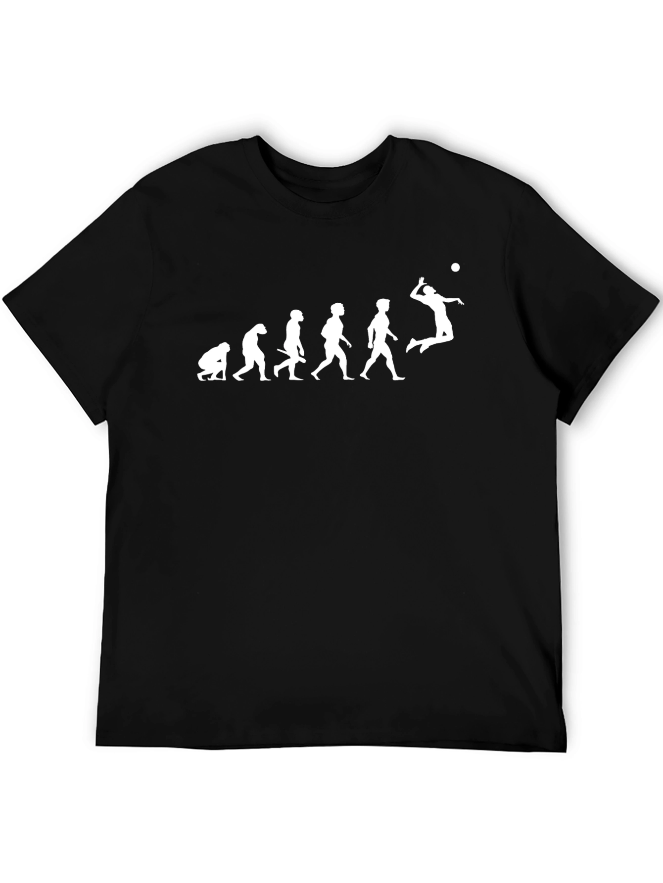 Black Evolution of Volleyball Player T-Shirt - Black view 5
