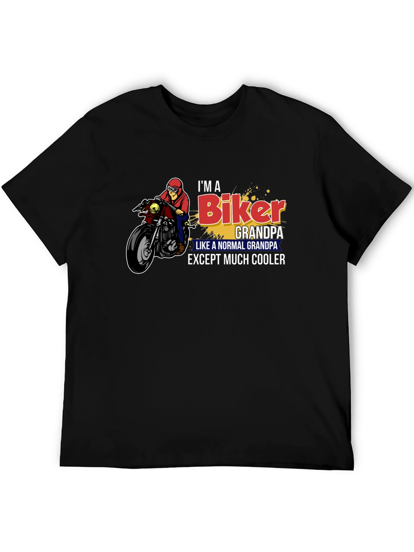 Black Biker Grandpa Graphic T-Shirt view 5
