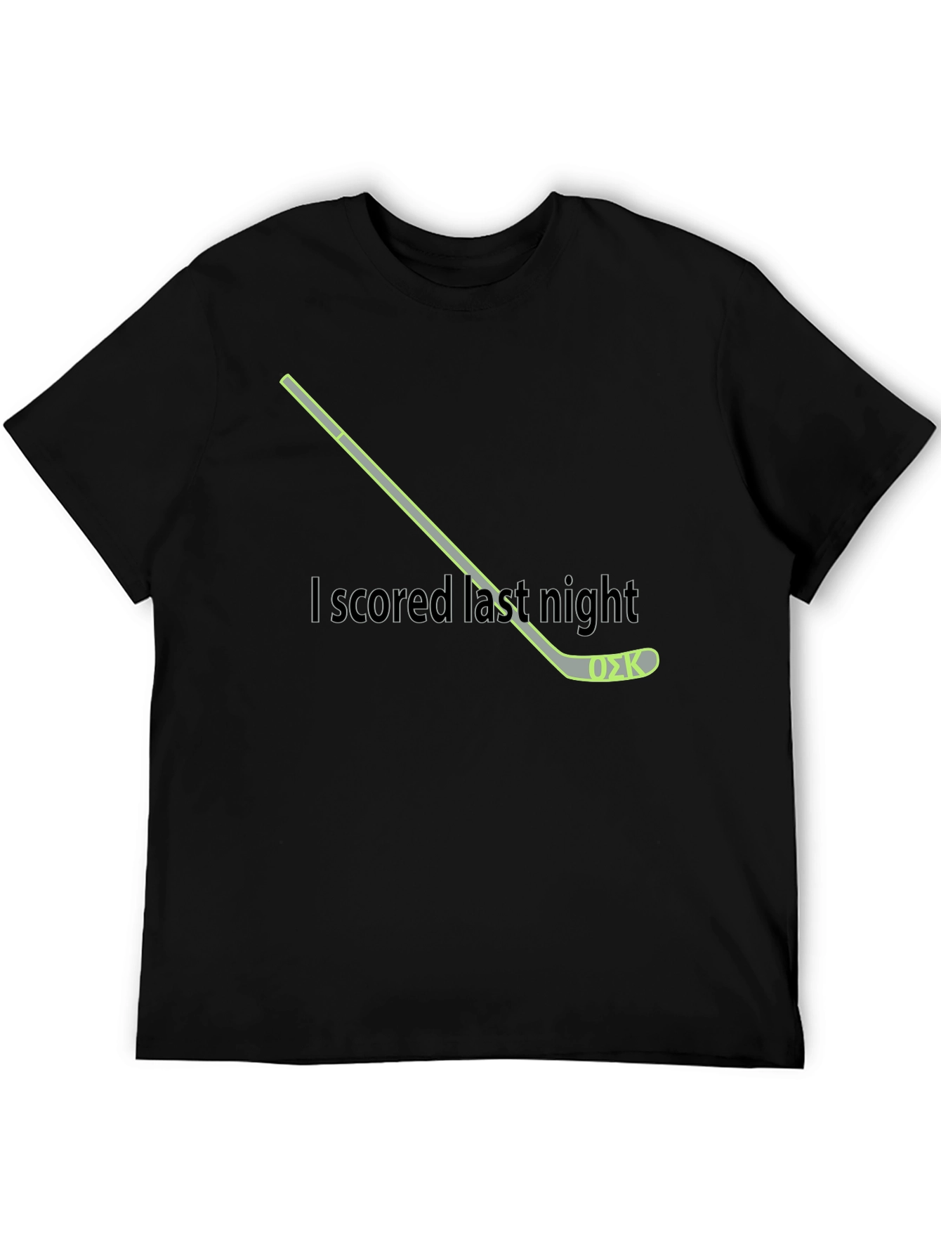 Black I Scored Last Night Hockey T-Shirt view 5