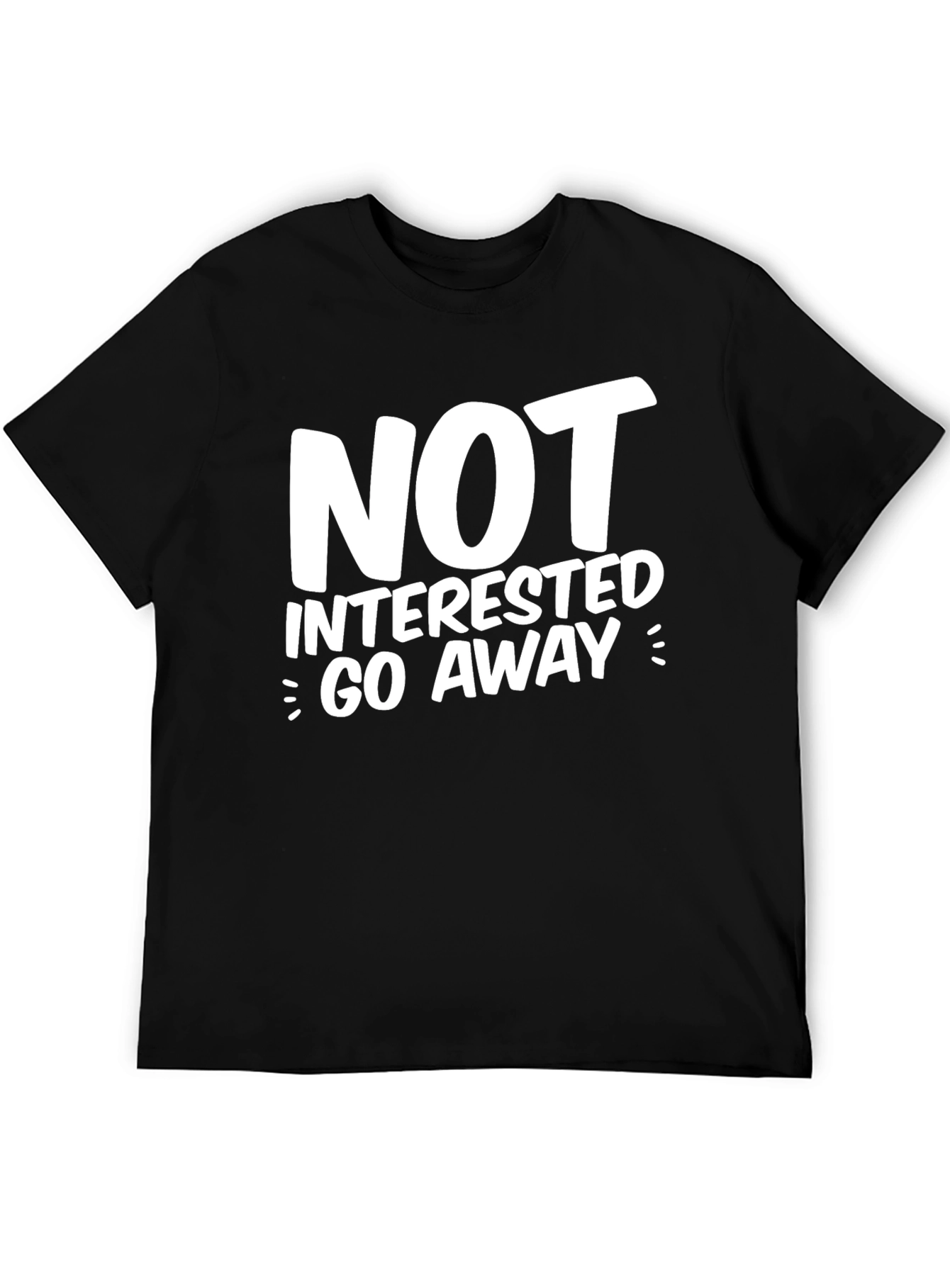 Black Not Interested Go Away Graphic Tee - Black view 5