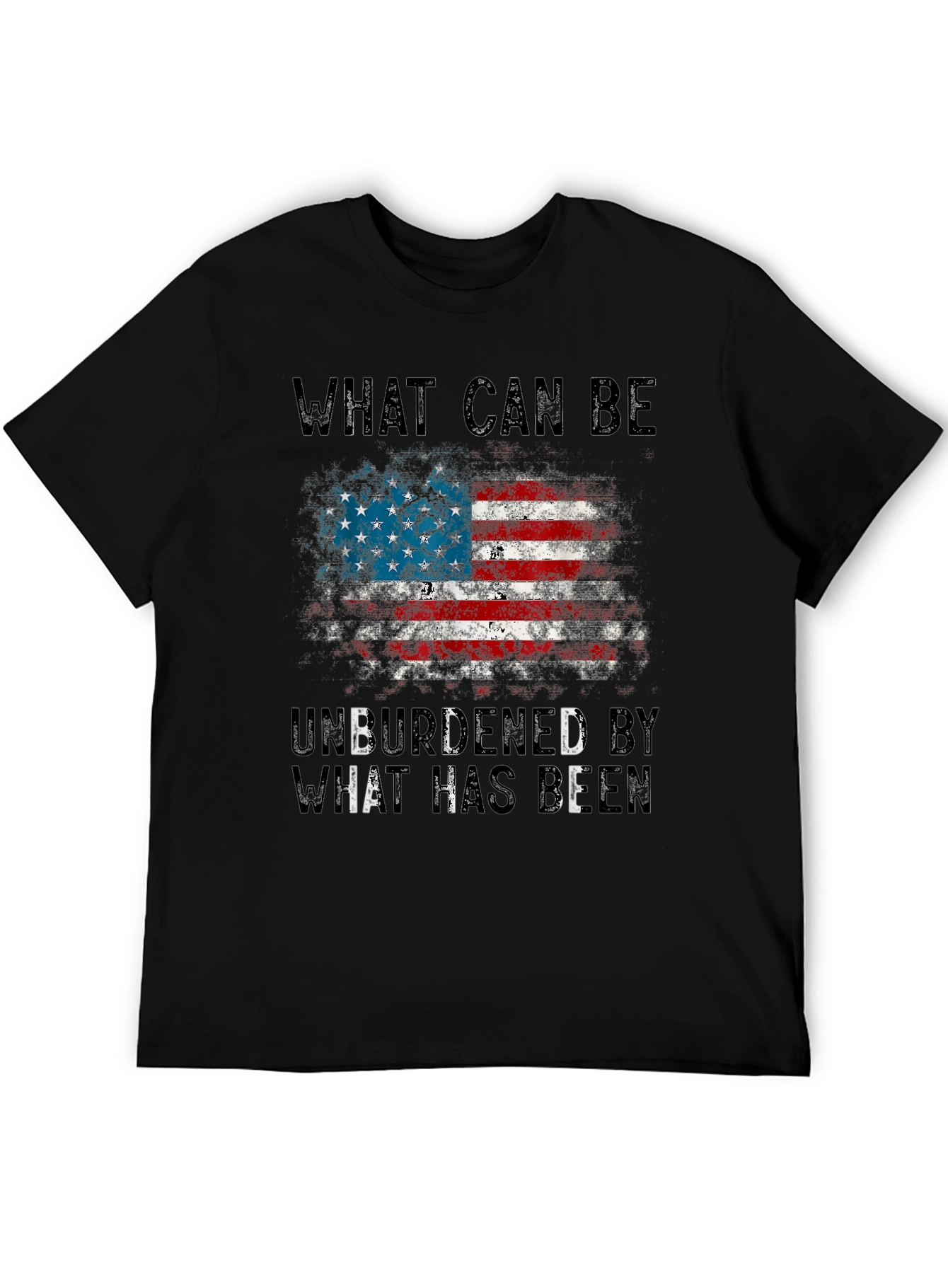 Black Patriotic T-Shirt - "What Can Be" American Flag Graphic view 5